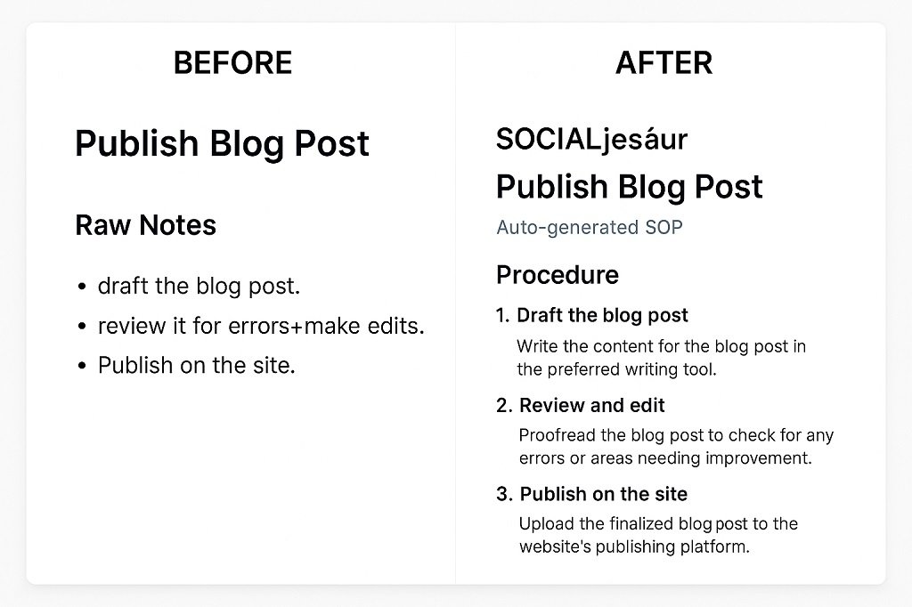 Notion AI automatically converting raw brainstorming notes into structured project brief and SOPs