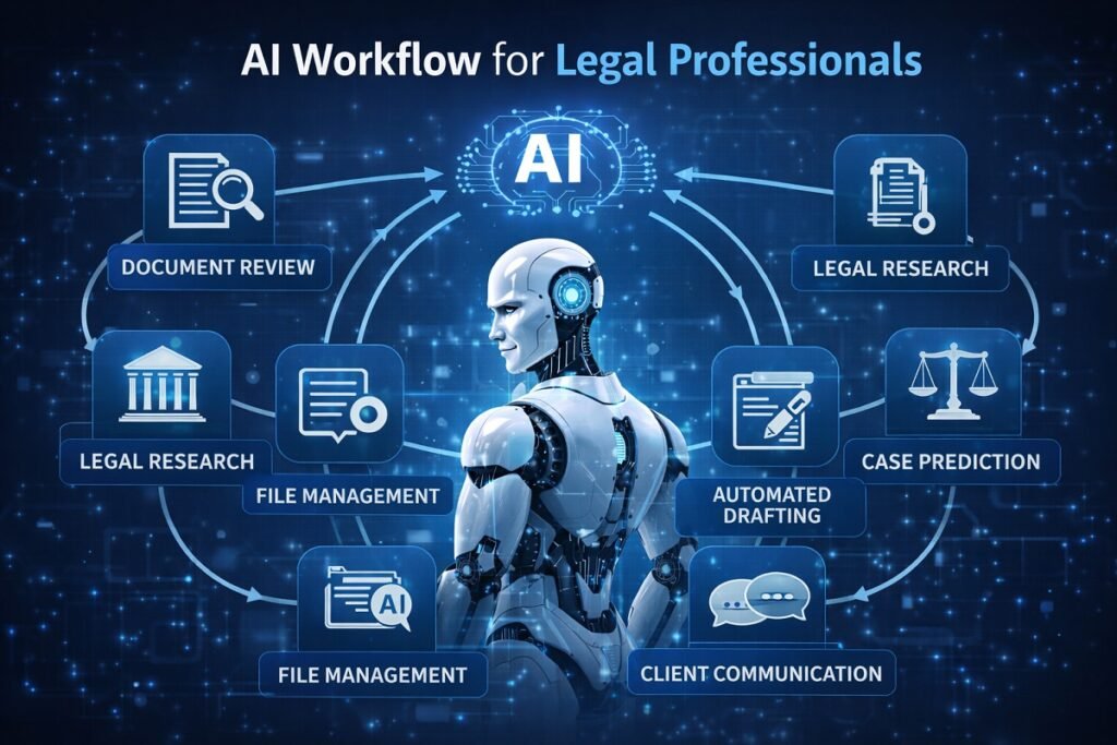 Diagram showing AI workflow for legal professionals