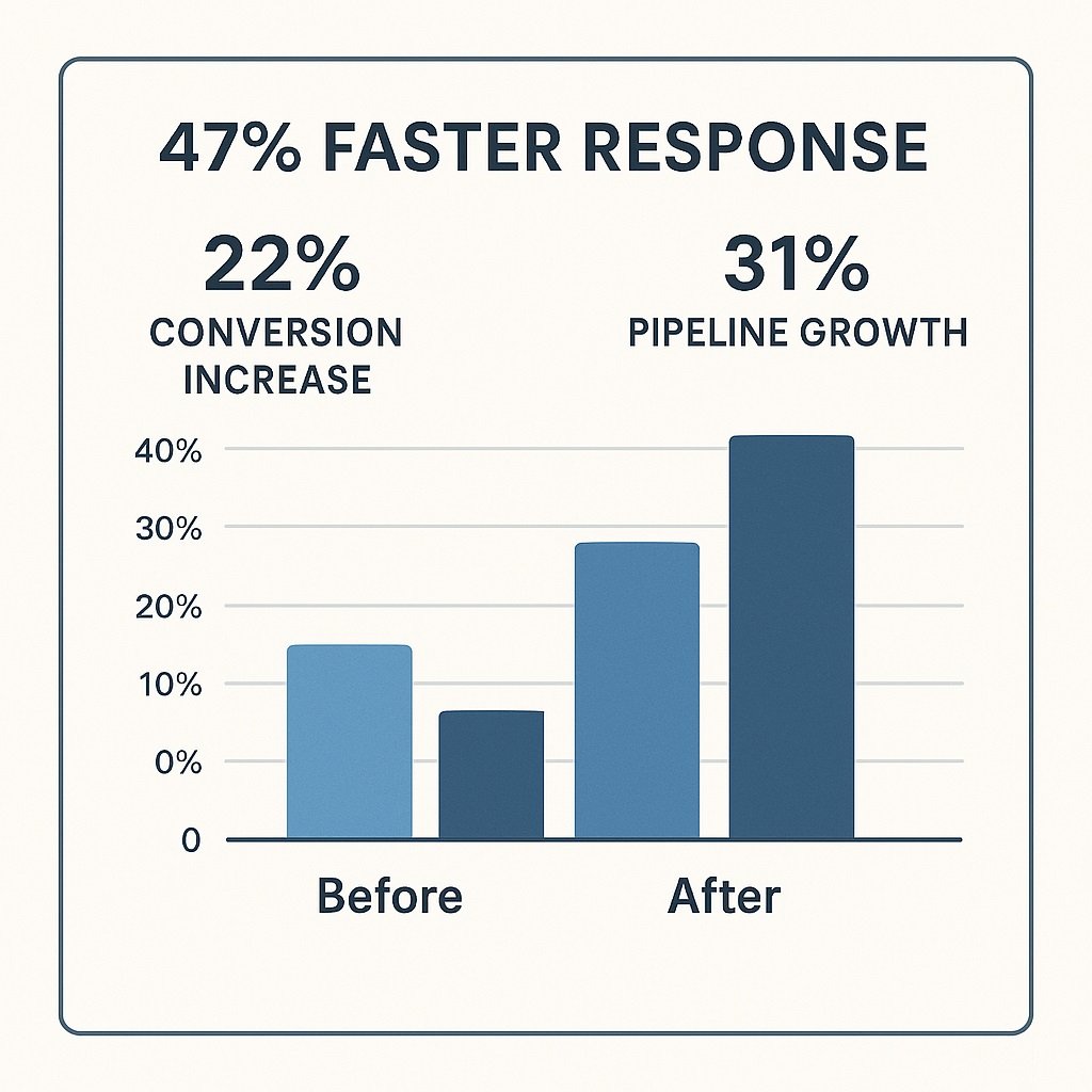 AI workflow case study results showing improved lead conversion and response time