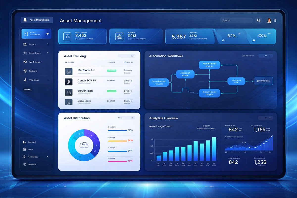 asset management workflow software dashboard interface