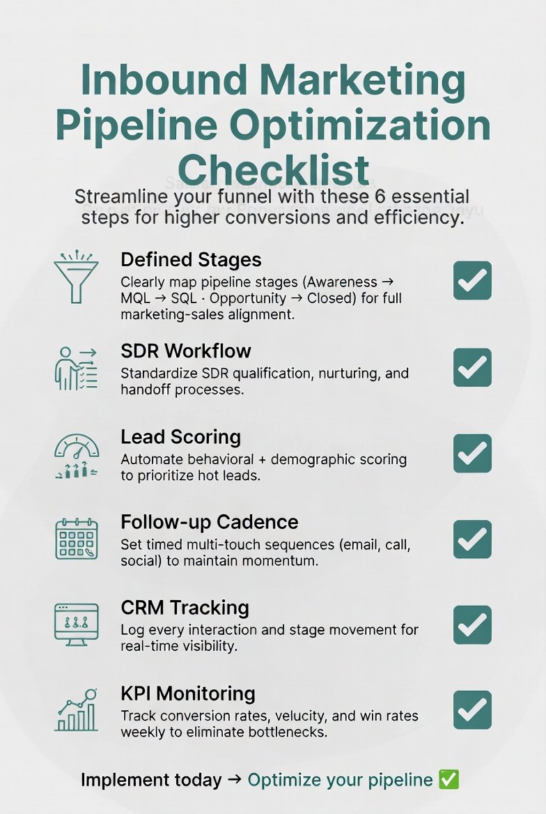 inbound marketing pipeline optimization checklist