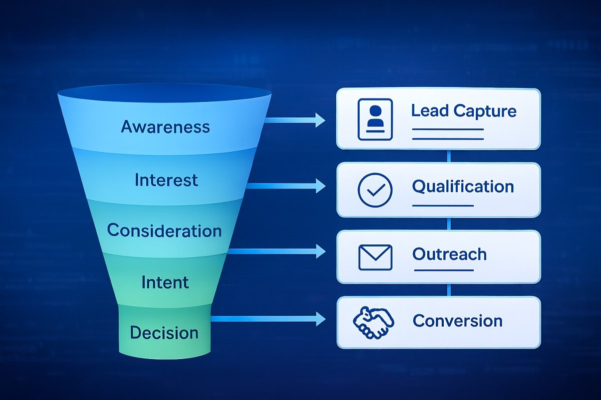 inbound marketing pipeline and SDR workflow diagram