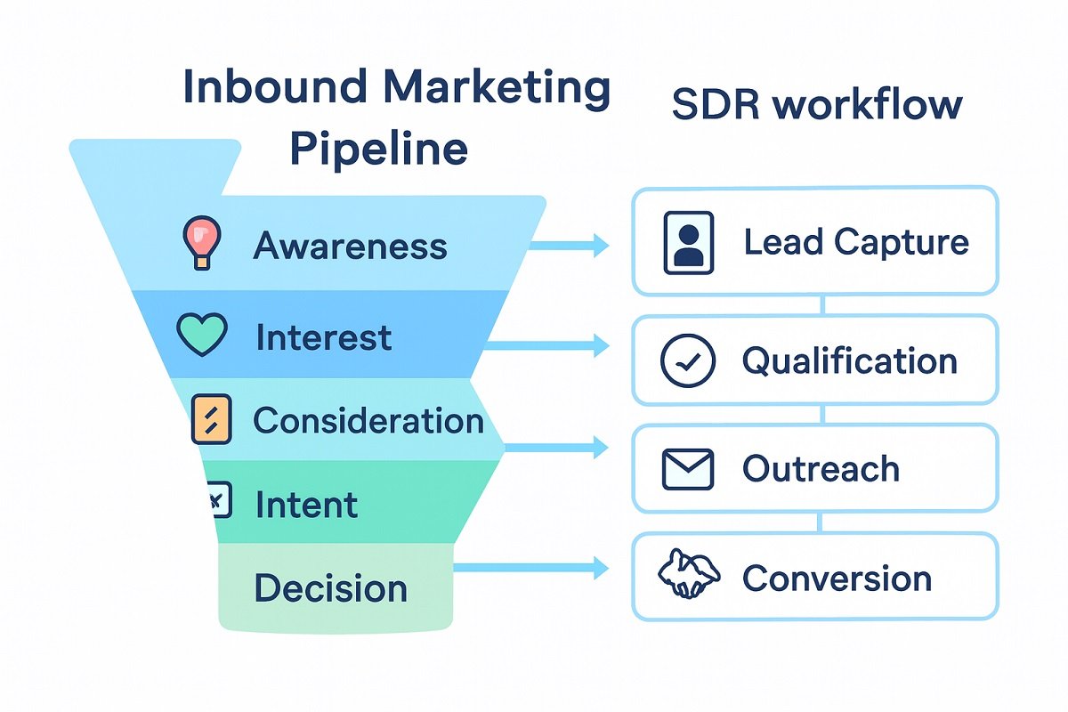 inbound marketing pipeline stages funnel diagram