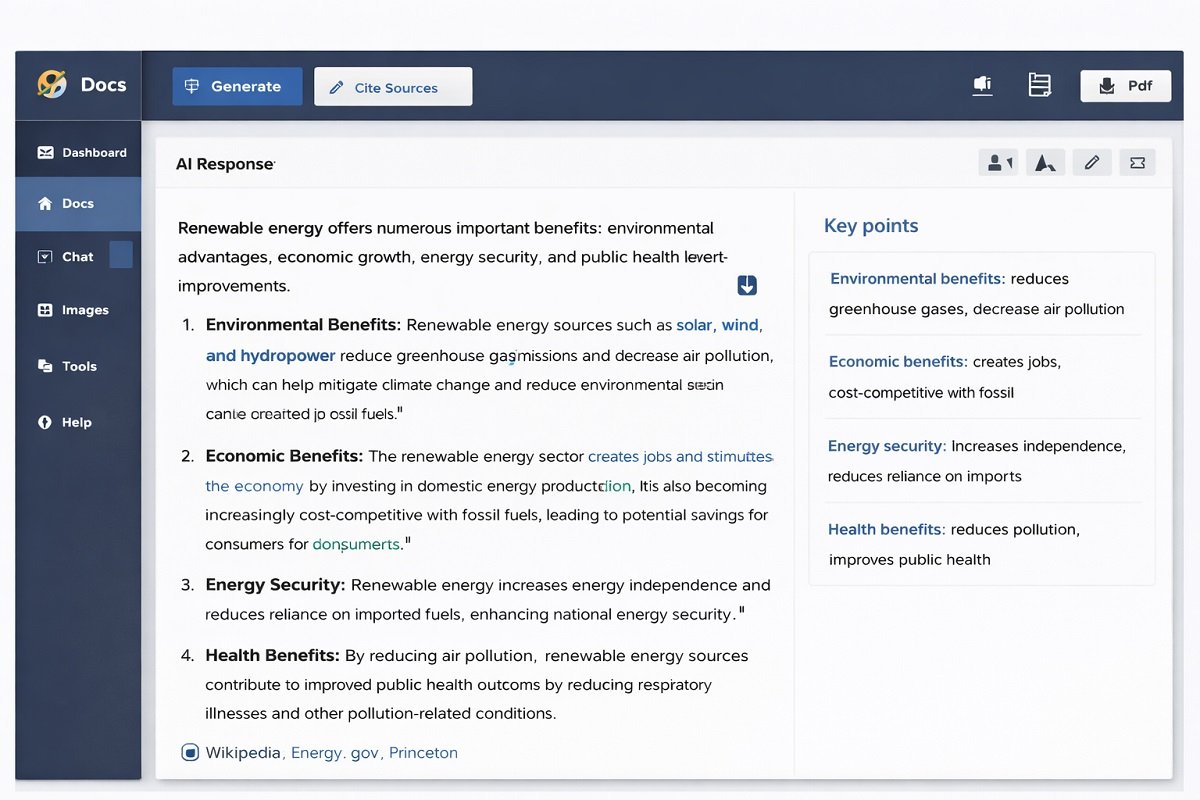 Screenshot showing AI summarizing and fact-checking content