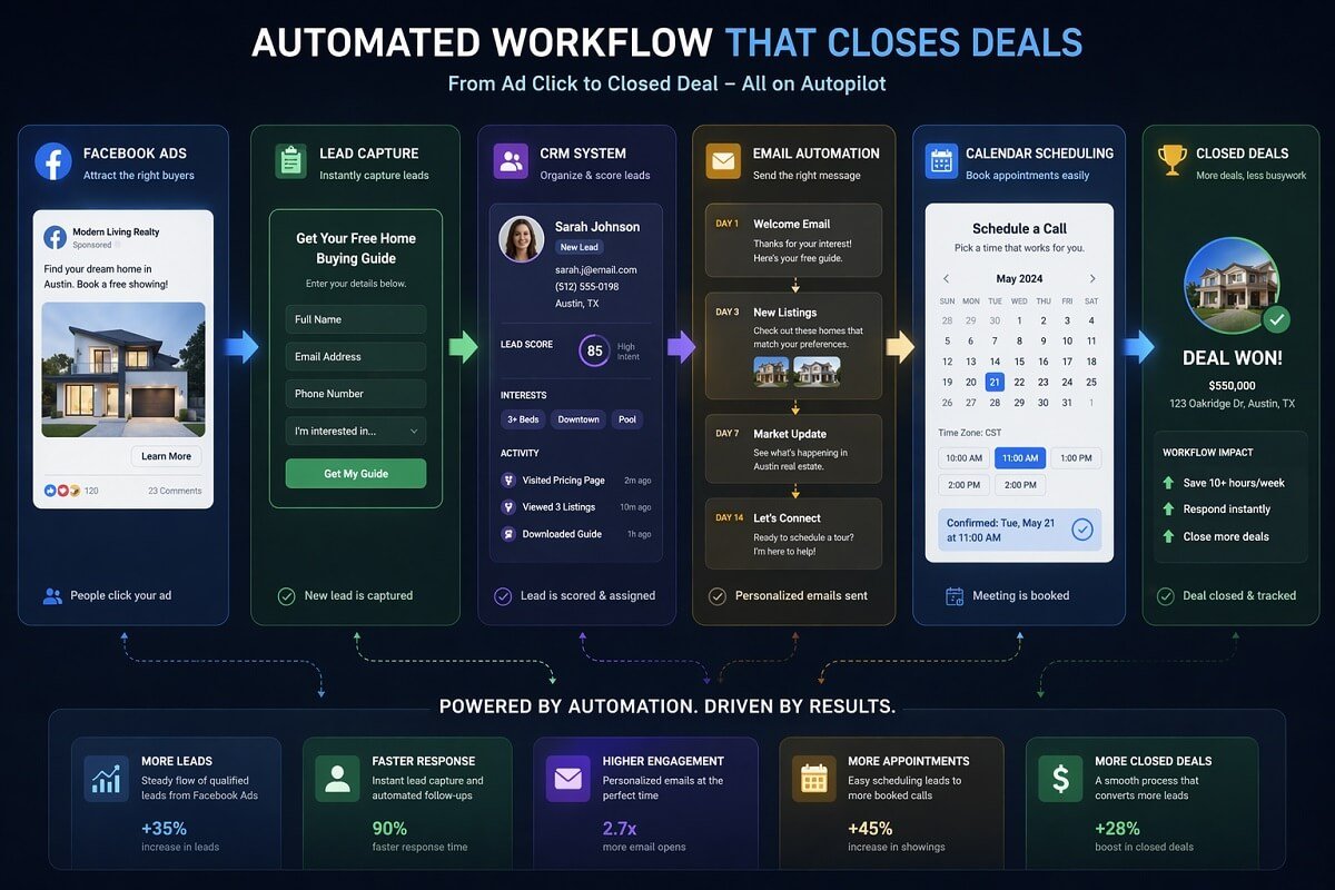 AI CRM workflow automation for real estate agents