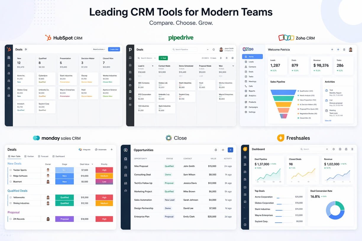 best no-code CRM tools dashboard examples for 2026 comparison