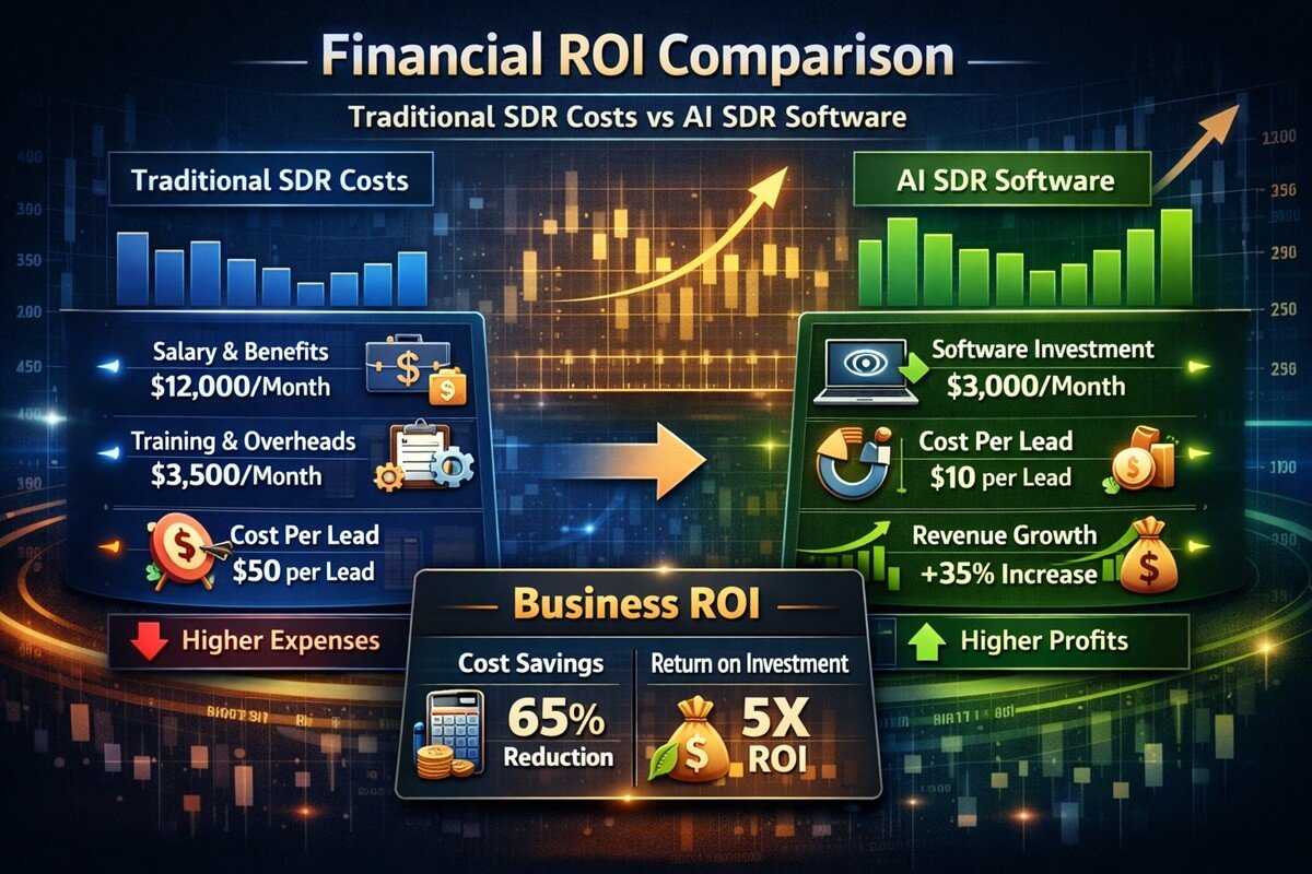 AI SDR cost savings compared with traditional SDR team expenses