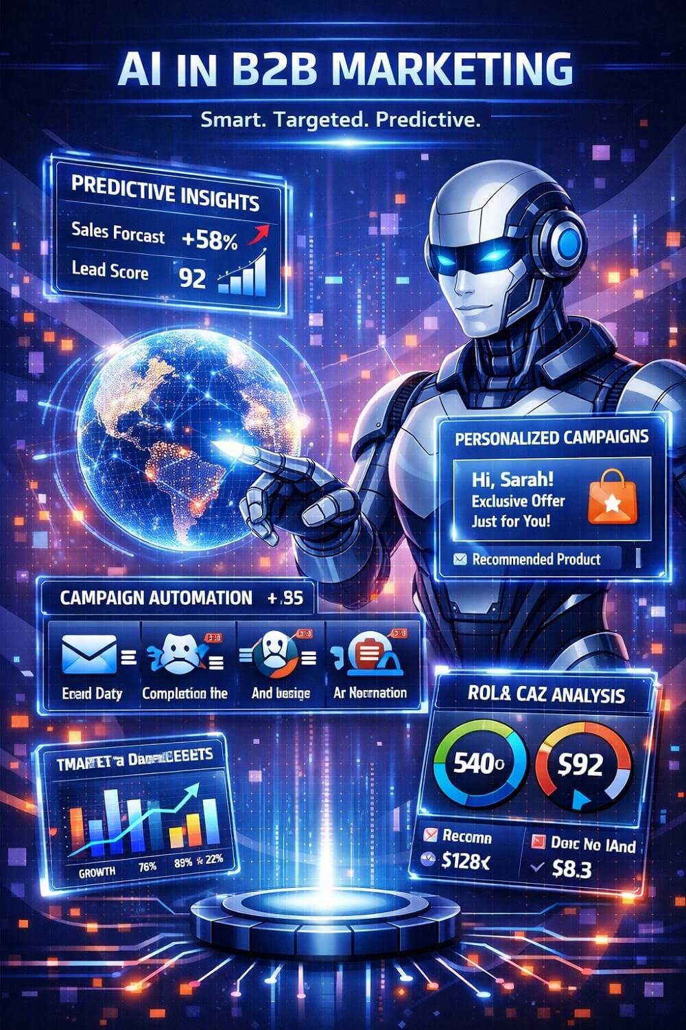 Futuristic marketing AI concept