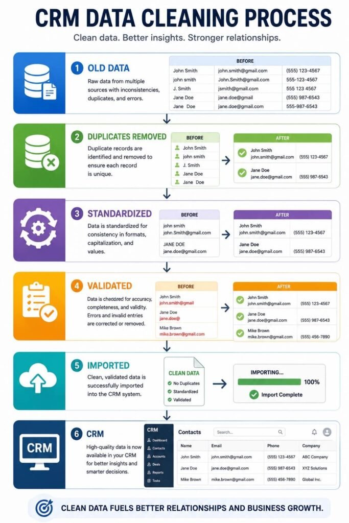 CRM data cleaning process before migration