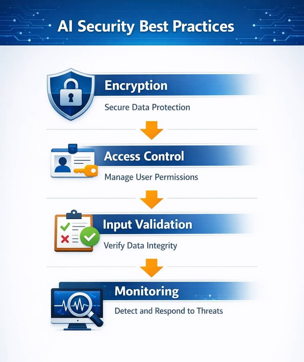 AI workflow security best practices infographic